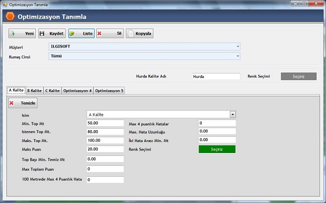 Optimizasyon Tanımlama